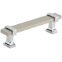 Amerock Overton 3-3/4 Inch Center to Center Bar Cabinet Pull Satin Nickel / Polished Chrome