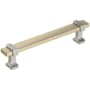 Amerock Overton 5-1/16 Inch Center to Center Bar Cabinet Pull Golden Champagne / Satin Nickel