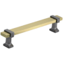 Amerock Overton 5-1/16 Inch Center to Center Bar Cabinet Pull Brushed Gold / Black Chrome