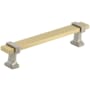 Amerock Overton 5-1/16 Inch Center to Center Bar Cabinet Pull Brushed Gold / Satin Nickel