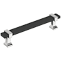 Amerock Overton 5-1/16 Inch Center to Center Bar Cabinet Pull Brushed Matte Black / Polished Chrome