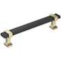 Amerock Overton 5-1/16 Inch Center to Center Bar Cabinet Pull Brushed Matte Black / Golden Champagne