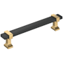 Amerock Overton 5-1/16 Inch Center to Center Bar Cabinet Pull Brushed Matte Black / Champagne Bronze
