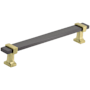 Amerock Overton 6-5/16 Inch Center to Center Bar Cabinet Pull Black Chrome / Brushed Gold