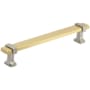Amerock Overton 6-5/16 Inch Center to Center Bar Cabinet Pull Brushed Gold / Satin Nickel