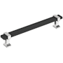 Amerock Overton 6-5/16 Inch Center to Center Bar Cabinet Pull Brushed Matte Black / Polished Chrome