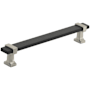 Amerock Overton 6-5/16 Inch Center to Center Bar Cabinet Pull Brushed Matte Black / Satin Nickel