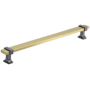 Amerock Overton 8-13/16 Inch Center to Center Bar Cabinet Pull Brushed Gold / Black Chrome