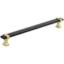 Amerock Overton 8-13/16 Inch Center to Center Bar Cabinet Pull Brushed Matte Black / Brushed Gold