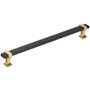 Amerock Overton 8-13/16 Inch Center to Center Bar Cabinet Pull Brushed Matte Black / Champagne Bronze