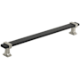 Amerock Overton 8-13/16 Inch Center to Center Bar Cabinet Pull Brushed Matte Black / Satin Nickel