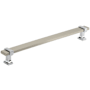 Amerock Overton 8-13/16 Inch Center to Center Bar Cabinet Pull Satin Nickel / Polished Chrome