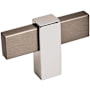 Amerock Mulino 5/16 Inch Bar Cabinet Knob Black Brushed Nickel / Polished Chrome