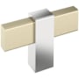 Amerock Mulino 5/16 Inch Bar Cabinet Knob Golden Champagne / Polished Chrome