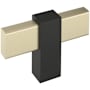 Amerock Mulino 5/16 Inch Bar Cabinet Knob Golden Champagne / Matte Black