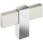 Amerock Mulino 5/16 Inch Bar Cabinet Knob Satin Nickel / Polished Chrome