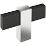 Amerock Mulino 5/16 Inch Bar Cabinet Knob Matte Black / Polished Chrome