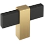 Amerock Mulino 5/16 Inch Bar Cabinet Knob Matte Black / Champagne Bronze