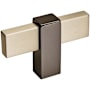 Amerock Mulino 5/16 Inch Bar Cabinet Knob Silver Champagne / Black Nickel