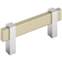 Amerock Mulino 3 Inch Center to Center Bar Cabinet Pull Golden Champagne / Polished Chrome