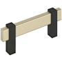 Amerock Mulino 3 Inch Center to Center Bar Cabinet Pull Golden Champagne / Matte Black