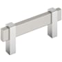 Amerock Mulino 3 Inch Center to Center Bar Cabinet Pull Satin Nickel / Polished Chrome
