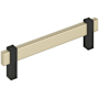 Amerock Mulino 5-1/16 Inch Center to Center Bar Cabinet Pull Golden Champagne / Matte Black