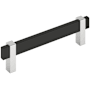 Amerock Mulino 5-1/16 Inch Center to Center Bar Cabinet Pull Matte Black / Polished Chrome