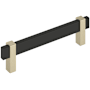 Amerock Mulino 5-1/16 Inch Center to Center Bar Cabinet Pull Matte Black / Golden Champagne