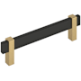 Amerock Mulino 5-1/16 Inch Center to Center Bar Cabinet Pull Matte Black / Champagne Bronze