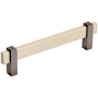 Amerock Mulino 5-1/16 Inch Center to Center Bar Cabinet Pull Silver Champagne / Black Nickel