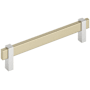 Amerock Mulino 6-5/16 Inch Center to Center Bar Cabinet Pull Golden Champagne / Polished Chrome