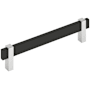 Amerock Mulino 6-5/16 Inch Center to Center Bar Cabinet Pull Matte Black / Polished Chrome