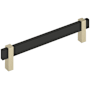 Amerock Mulino 6-5/16 Inch Center to Center Bar Cabinet Pull Matte Black / Golden Champagne