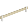 Amerock Mulino 8-13/16 Inch Center to Center Bar Cabinet Pull Golden Champagne / Polished Chrome
