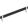 Amerock Mulino 8-13/16 Inch Center to Center Bar Cabinet Pull Matte Black / Polished Chrome