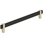 Amerock Mulino 8-13/16 Inch Center to Center Bar Cabinet Pull Matte Black / Golden Champagne