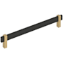 Amerock Mulino 8-13/16 Inch Center to Center Bar Cabinet Pull Matte Black / Champagne Bronze
