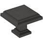Amerock Appoint 1-1/4 Inch Square Cabinet Knob Matte Black