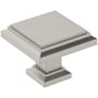 Amerock Appoint 1-1/4 Inch Square Cabinet Knob Satin Nickel