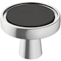 Amerock Mergence 1-3/8 Inch Mushroom Cabinet Knob Matte Black / Polished Chrome