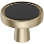 Amerock Mergence 1-3/8 Inch Mushroom Cabinet Knob Matte Black / Golden Champagne