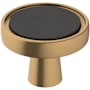 Amerock Mergence 1-3/8 Inch Mushroom Cabinet Knob Matte Black / Champagne Bronze