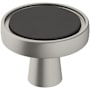 Amerock Mergence 1-3/8 Inch Mushroom Cabinet Knob Matte Black / Satin Nickel
