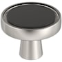 Amerock Mergence 1-3/8 Inch Mushroom Cabinet Knob Matte Black / Polished Nickel