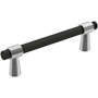 Amerock Mergence 3-3/4 Inch Center to Center Bar Cabinet Pull Matte Black / Polished Chrome