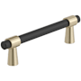 Amerock Mergence 3-3/4 Inch Center to Center Bar Cabinet Pull Matte Black / Golden Champagne