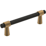 Amerock Mergence 3-3/4 Inch Center to Center Bar Cabinet Pull Matte Black / Champagne Bronze