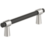 Amerock Mergence 3-3/4 Inch Center to Center Bar Cabinet Pull Matte Black / Polished Nickel