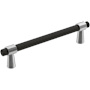 Amerock Mergence 5-1/16 Inch Center to Center Bar Cabinet Pull Matte Black / Polished Chrome